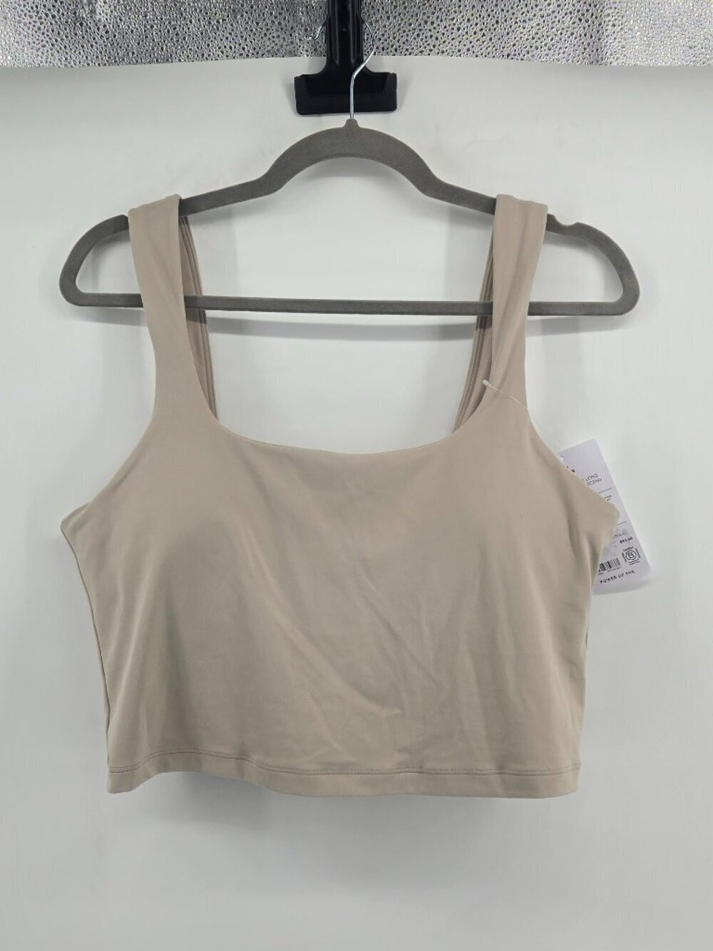 NWT Athleta Transcend Square Neck Crop Sports Bra A-C - XL Sand